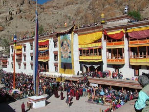 <h1>
	Diskit Monastery</h1>
<p>
	Gods are housed in beautiful temples, churches, monasteries, mosques etc. But we know that God is omnipresent. The tiny population is Ladakh has Tibetan and Buddhist beliefs. They do believe in the presence of God in all living things. However, true to any other culture, they have built several places of worship in Ladakh. The Buddhist monasteries are testament to this fact. There are several beautiful monasteries in Ladakh.</p>
<p>
	It is situated in the Numbra Valley(valley of flowers) of Ladakh,and also accessible with one of the largest motorable roads in the world - Khardung la (18,500 feet/5,600 m). The tallest statue of Lord Buddha (106 foot tall) stands right on the top behind Diskit monastery, it took 6 years to complete and near about 30 millions of rupees spent in its construction. There is a huge collection of temples like Kangyu-lang, Tsangyu-lang, etc inside its complex .</p>
<p>
	It is believed that the sworn enemy of Buddhism -Mongol demon once lived here. He was defeated near the monastery. Even after his death his body come back again and again inside the monastery. It is said that even today the wrinkled head and hand of the demon lie inside a temple of the monastery.</p>